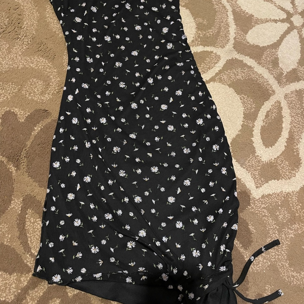 No Boundaries Black Dress with Floral Accents